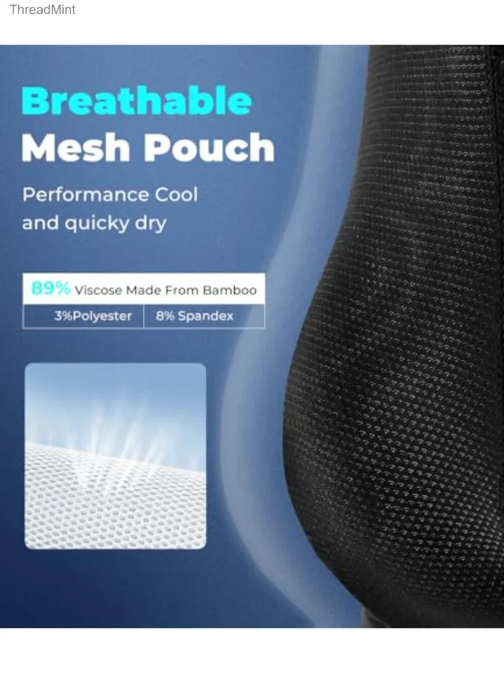 Men's Bamboo Viscose Trunks Underwear Breathable Mesh Fly Moisture Wicking 4